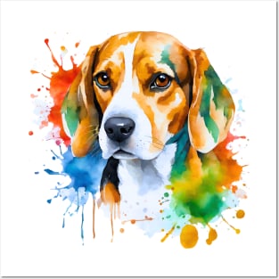 Watercolor Beagle Art Posters and Art